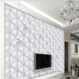 Wallpapers Modern Minimalist Relief Geometric Triangle Art TV Background Wall 3d Murals Wallpaper For Living Room