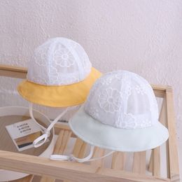 Party Hats Children Fisherman Caps Summer Thin Lace Stingy Brim Hat Baby Outdoor Shading Cap 4 Style T500952