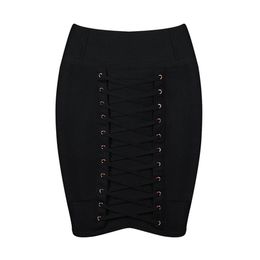 Bandage Skirts Womens Mini Sexy Vintage Summer Pencil Women Clothes Harajuku High Waist 210515