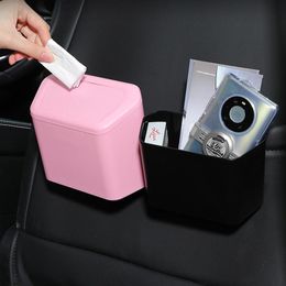 Other Interior Accessories Car Trash Bin Hanging Vehicle Garbage Dust Case Storage Box Black Blue Pink PP Square Pressing Type Can307t