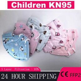 3-13 Years Old Cartoons 5 Layers kn95 Mask Kid Masque Boys Girls kn-95 Children ffp2 Mask Safety Protective ffp3 Masks