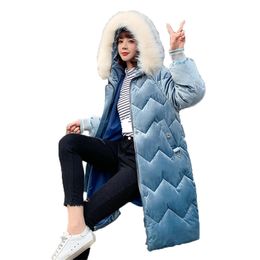 parka women black white pink M-3XL plus size Jacket winter korean long sleeve hooded loose warmth clothing LR435 210531