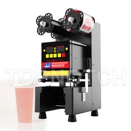 Fully Automatic Stainless Kitchen Cup Sealing Machine Push Pull Tray Plastic Bubble Tea Sealer