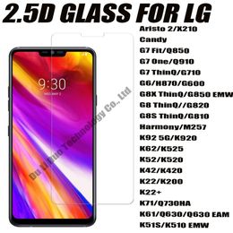 2.5D 0.33mm Tempered Glass Phone Screen Protector For LG Aristo 2 X210 Candy G7 Fit One ThinQ G8X G8 G8S Harmony K92 K62 K52 K42 K22 K71 K61 K51S