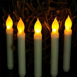 LED Light Cone Candles Electronic Party Decoration Taper Candle Battery Operated Flameless For Wedding Birthday Party Decorations Supplies