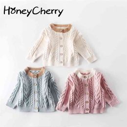 autumn Baby Girl Sweater children's sweater knit jacket top wild cardigan Kids Boys Sweaters And Tops 210702