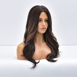 Wig Hair Wigs European American Fashion Women, Medium and Long Curly Hair, Chemical Fibre Head, Glue-Free Heat-Resistant Fibres hairs, Suitable for Daily Gatherings