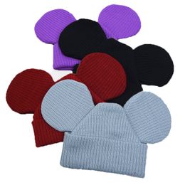 Wool Cap Casper Knitted Hats Big Ears Designs Beanie Knitting Crochet Hat Winter Three-dimensional Pompoms Caps Warm Accessoriess WMQ1230