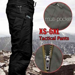6XL Men Tactical Cargo Pants Outdoor Hiking Multiple Pocket Elasticity Casual Military Urban Trousers Slim Fat 210715