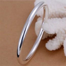 Women Bracelet 70mm Round Hoop Silver Color Hoop Cuff Bracelet for Women Girls Bangle Gift Jewelry Q0717