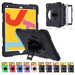 360 Rotation Heavy Duty Shockproof Stand Tablet PC Cases For iPad 10.2 Pro 11 Air 4th 10.5 9.7 Mini 5 Full Cover Anti Drop Defender Case