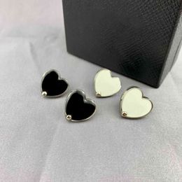 Fashion Black White Heart Jewellery Gold Colour High Quality Luxury Brand Name Design Wedding Party Top Earrings