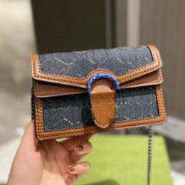 Mini Chian Crossbody Bag Messenger Bags for Women Canvas Classic Letter Print Thread Flap Bottom Leather Quality Lady carteira