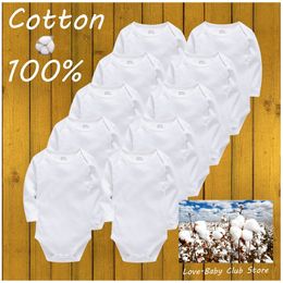 Baby Clothes Bodysuit Sweatshirt 100% Cotton born Infant Toddler Long Sleeve Girls Boys Jumper Onesie White Black Grey Red 220211