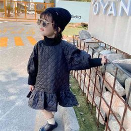 Winter Girls Coat-Dess Soft Quilted Thick Korean Dress Princess Autumn Clothes European American Style Children'S Clothing 210625