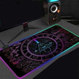 Mousepad RGB Personality Mathematician Digital LED Accessories Computer Keyboard Carpet Pad PC Notebook Gamer Desk Mat