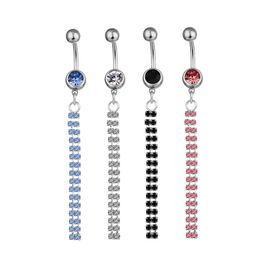 YYJFF D0021 ( 4 colors ) Crystal Belly Button Navel Rings Body Piercing Jewelry Dangle Accessories Fashion Charm (20 pcs/lot )