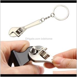 Keychains Fashion Drop Delivery 2021 Car Wrench Keychain Holder Keyring Simulation Keyfob Tools Stainless Steel Spanner Key Chain Lovely Gift
