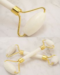 White jade massager, face stone, double-headed massage roller, face relaxation tool