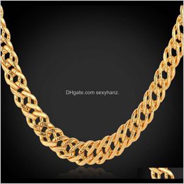 Pendant Necklaces & Drop Delivery 2021 Pendants Hip Hop Necklace Mens Personality Exaggeration Plated 18K Gold Neck Fashion Chain Jewellery N44