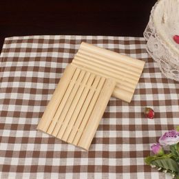 NEW12.5*9cm Wooden Soap Dishes Raft Square Draining Soaps Tray Holder Travel Home Convenient RRA10812