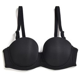 YANDW Women Bra Brassiere Underwire 32 34 36 38 40 42 44 B C D E F G H Black Push Up Bras for Women Underwear Sexy Lingerie 211110