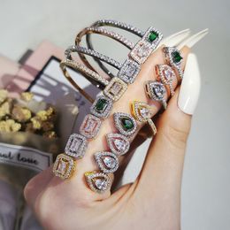 Conjuntos de joias de casamento de luxo feitos à mão Choucong Design da marca 925 prata esterlina rosa ouro preenchimento princesa corte topázio branco CZ diamante pedras preciosas feminino anel pulseira presente