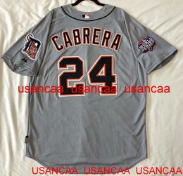 Stitched #24 MIGUEL CABRERA Gery JERSEY Throwback Jerseys Men Women Youth Baseball XS-5XL 6XL