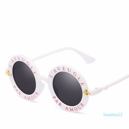 2021 New Personality Fashion And Antique Letters Design 15981 Trendy Frame, Female Round Sunglasses, Small Bee Glasses Male Itolm