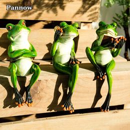 11 Styles 3D Mini Resin Green Frog Figurine Cute Statue Craft Ornaments Home Decoration for Living Room Windowsill Garden 210607