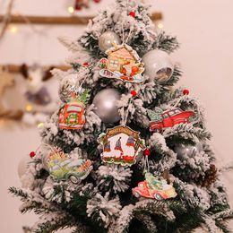 2 pcs/bag Creative Cartoon Christmas Colour Pendant Decoration Xmas Tree Ornaments Window Hanging Ornaments Supplies