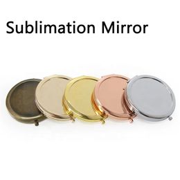 70mm Sublimation Make Up Mirrors Metal DIY Blank Round Cosmetic Mirror with 1:2 Lens Festival Party Gift for Girlfriend