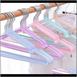 & 10Pcs/Lot Stainless Steel Hanger Non-Slip Space Saving Clothes Hangers With Hook Closet Organiser Drying Racks Ng07T 08Xwo