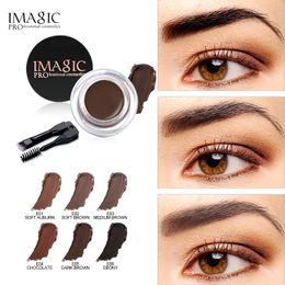 Imagic Brow Pomades Gel Eyebrow Waterproof with Brushes 6 Colour Long-lasting Easy to Wear Natural Professional Makeup Tattoo