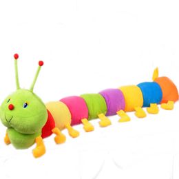 Colorful Cute Caterpillar Big Insect Plush Toys Doll with Pp Cotton Stuffed Animal Pillow for Children Adult Gifts Q0727