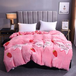 Keep Warm in Winter Duvet Cover Bed Textile Bedding Thicken Duvet Cover Queen Size Flannel Bedding ( Only 1pc Duvet Cover )F0339 210420