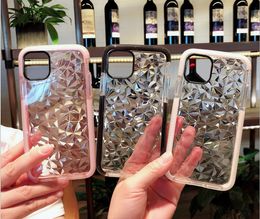 Diamond Pattern Phone Cases Clear Back Cover Transparent Silicone Shockproof Protector for iPhone 13 13pro max 12 12pro 11 11 pro XS XR 7 7P 8 8plus