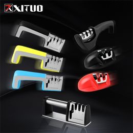 XITUO Kitchen Knife ener 4 Stages 4 in 1 Diamond Coated& Fine Ceramic Rod Shears and Scissors ening System Tools 220311