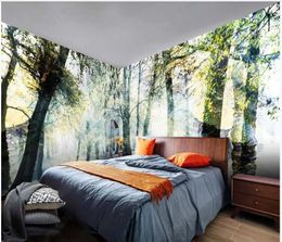 Custom photo wallpapers 3d murals wallpaper Modern minimalist forest trees animals flowers and grass whole house background wall decoration painting