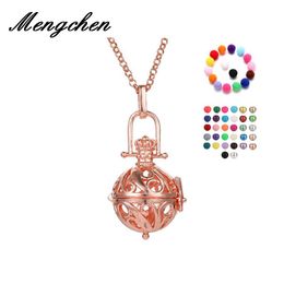 Harmony Bola Crown Ball Copper Locket Cage Pendant Angel Caller Chime Sound Mexican Necklace Jewelry Chokers