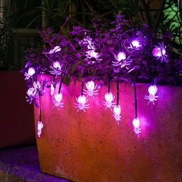 Strings Spider&Bat Shape Solar LED Light Waterproof Halloween Decor Atmosphere Party Lighting Christmas Garden Outdoor Energy Saving