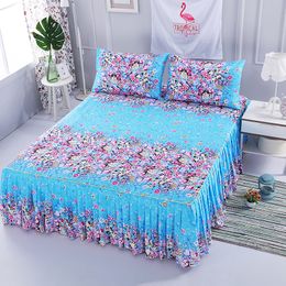 Bed Skirt Suit Bedding Non-slip Large Size Bedspread Do Not Fade Printing Rainbow Bed Sheet Bedroom Have Pillowcase F0005 210420