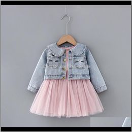 Clothing Baby Kids Maternity Drop Delivery 2021 1 234T Girls Sets Clothes Jean Jacket Tutu Baby Suit Girls Set Of Babies F7N2 Y17B4