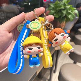 Cute 3D Fujiya Keychain Strap Kawaii Cartoon Silicone Bag Backpack Pendant For Men Women Lady Girl Key Chain Gift Accessories G1019