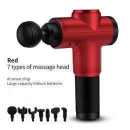 2021 Handheld Electric Full-body Deep Tissue Massager Therapy Gun Pain Relief Body Shaping Machine with 6 Heads