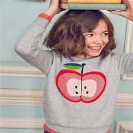 Jumping Metres Children's Sweatshirts For Autumn Winter Girls Cotton Sweater Apple Embroidered Fashion School Baby Shirt Clothes 211029