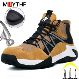 High Quality Work Sneakers Men Boots Safety Shoes Man Steel Toe Shoes Puncture-Proof Security Boots Indestructible Shoes 2022