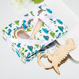 Two styles Gold Dinosaur beer bottle opener Wedding Party gift Baby birthday Favours with retail box