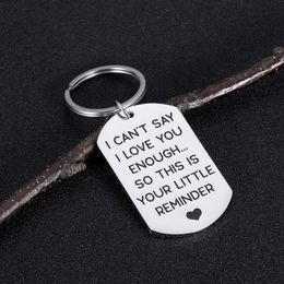 10Pieces/Lot Valentines Day Gift Boyfriend Girlfriend Keychain I Love You Enough Husband Wife Anniversary Birthday Wedding Gift for Friend