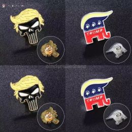 -Trump broches Suministros de fiesta Símbolo Punk Símbolo Insignia América Presidente Elección Pines CHAPETS Mochila Trump Broche BS06